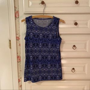 Blue patterned tank top